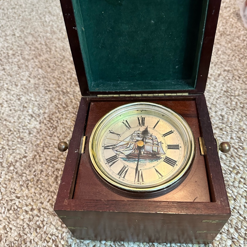 Vintage boat clock in a box